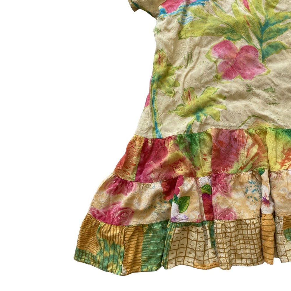Vintage Jams World Hattie Ruffle Dress Floral Hawaiian Boho Short Sleeve Size XL - Picture 3 of 11